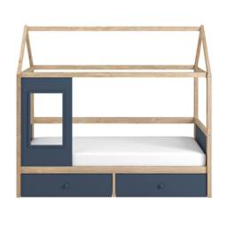 Flair Ted Play House Wooden Bed with Storage in Blue - Size: Single - thumbnail 4