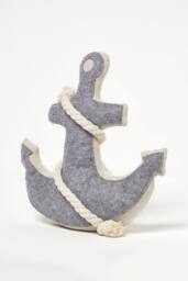 Homescapes Weighted Anchor Fabric Doorstop in Grey - thumbnail 1