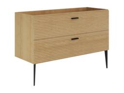 Vente-unique Fluted Vanity Unit On Legs - 2 Drawers - Light Natural - 418Cm in Light Oak - thumbnail 1