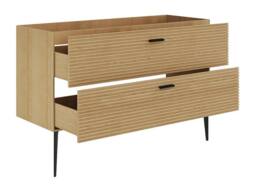Vente-unique Fluted Vanity Unit On Legs - 2 Drawers - Light Natural - 418Cm in Light Oak - thumbnail 5