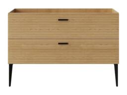 Vente-unique Fluted Vanity Unit On Legs - 2 Drawers - Light Natural - 418Cm in Light Oak - thumbnail 3