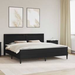 Berkfield Home Bed Frame with LED Strip Lights Black 180 x 200 cm Faux Leather