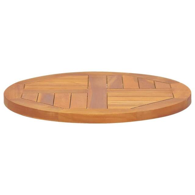 Berkfield Home Table Top Solid Teak Wood Round 2.5 cm 50 cm in Brown - image 1