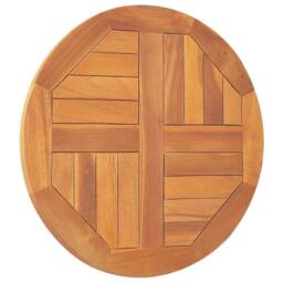 Berkfield Home Table Top Solid Teak Wood Round 2.5 cm 50 cm in Brown - thumbnail 4
