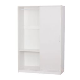 Home Source Raya Wardrobe Two Sliding Doors Hanging Rail Storage Solution White - thumbnail 5