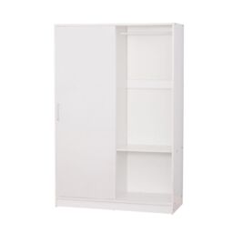Home Source Raya Wardrobe Two Sliding Doors Hanging Rail Storage Solution White - thumbnail 4