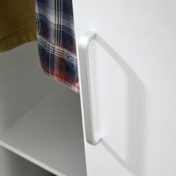 Home Source Raya Wardrobe Two Sliding Doors Hanging Rail Storage Solution White - thumbnail 8