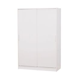Home Source Raya Wardrobe Two Sliding Doors Hanging Rail Storage Solution White - thumbnail 3