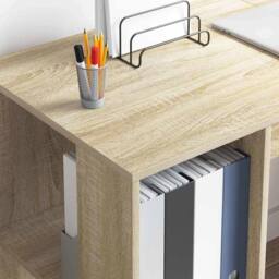 Berkfield Home Sonoma Oak Desk Sonoma oak Engineered wood Standard desk size in Light Brown - thumbnail 4