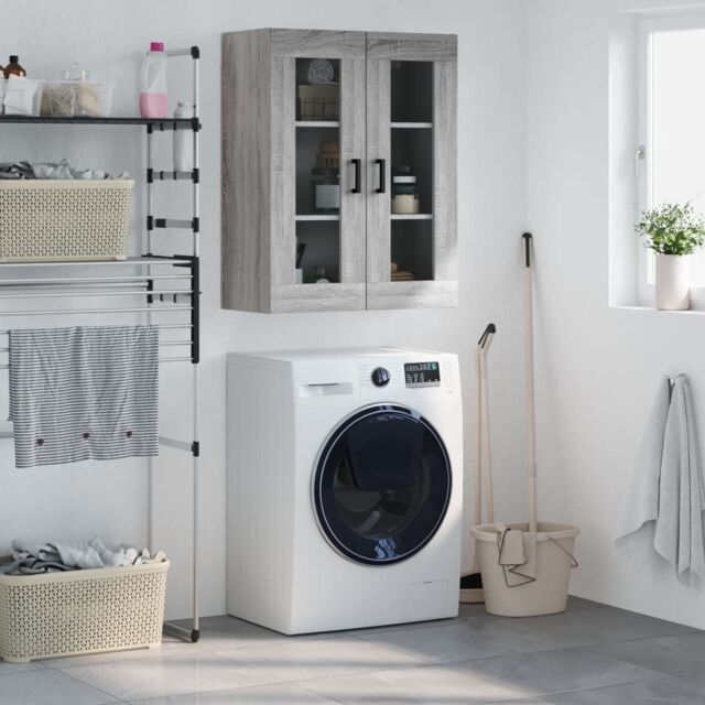Berkfield Home Wall Mounted Cabinet Grey Sonoma 69.5x34x90 cm - image 1