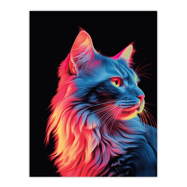 "Artery8 Wall Art Print Ragamuffin Cat Artwork No 1 By Karen Peters Elegant Bright Uplit Pastel Toned Light Painting Poster - Size: W12"" x H16""" - image 1