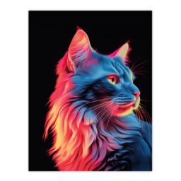 "Artery8 Wall Art Print Ragamuffin Cat Artwork No 1 By Karen Peters Elegant Bright Uplit Pastel Toned Light Painting Poster - Size: W12"" x H16""" - thumbnail 1