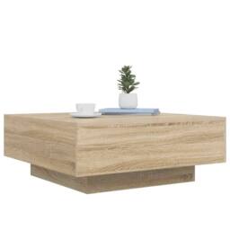 Berkfield Home Coffee Table Sonoma Oak 80x80x31 cm Engineered Wood in Light Tan - Size: 80 x 80 x 31 cm - thumbnail 4