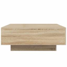 Berkfield Home Coffee Table Sonoma Oak 80x80x31 cm Engineered Wood in Light Tan - Size: 80 x 80 x 31 cm - thumbnail 5