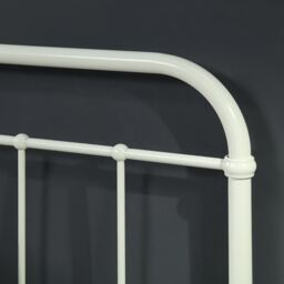 SlumberWorx Tewin Vintage Hospital Style Metal Bed Frame in White - Size: Small Double - thumbnail 5