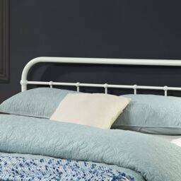 SlumberWorx Tewin Vintage Hospital Style Metal Bed Frame in White - Size: Small Double - thumbnail 4