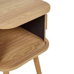 Wyld and Coco Nightstand Light Brown Laminated Wood Solid Pine Legs Sliding - thumbnail 8