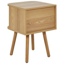 Wyld and Coco Nightstand Light Brown Laminated Wood Solid Pine Legs Sliding - thumbnail 5
