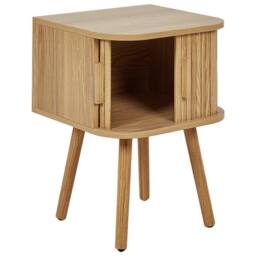 Wyld and Coco Nightstand Light Brown Laminated Wood Solid Pine Legs Sliding - thumbnail 7