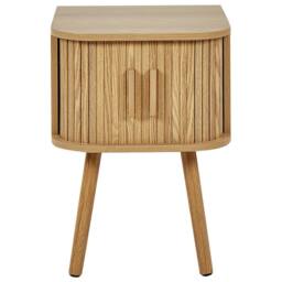 Wyld and Coco Nightstand Light Brown Laminated Wood Solid Pine Legs Sliding - thumbnail 4