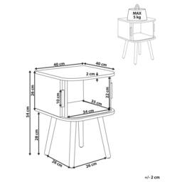 Wyld and Coco Nightstand Light Brown Laminated Wood Solid Pine Legs Sliding - thumbnail 3