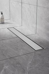 Living and Home 50cm Stainless Steel 2-in-1 Siphonic Linear Insert Shower Drain- Adjustable Height & Slope, Removable Cover, Filter & Siphon in Silver - thumbnail 2