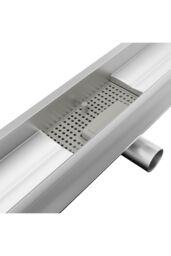 Living and Home 50cm Stainless Steel 2-in-1 Siphonic Linear Insert Shower Drain- Adjustable Height & Slope, Removable Cover, Filter & Siphon in Silver - thumbnail 8