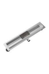 Living and Home 50cm Stainless Steel 2-in-1 Siphonic Linear Insert Shower Drain- Adjustable Height & Slope, Removable Cover, Filter & Siphon in Silver - thumbnail 5