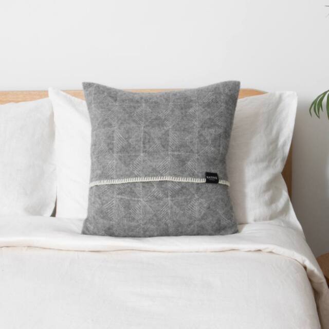 Native Natural Diamond Grey Wool Cushion 45x45cm - Size: 45 cm x 45 cm - image 1