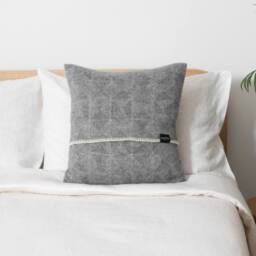 Native Natural Diamond Grey Wool Cushion 45x45cm - Size: 45 cm x 45 cm