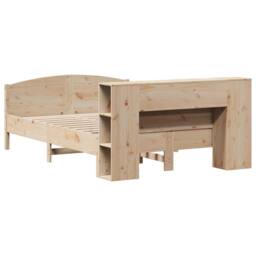 Berkfield Home Bookcase Bed without Mattress 135x190cm Solid Wood Pine in Light Tan - Size: 135x190 cm - thumbnail 6