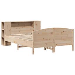 Berkfield Home Bookcase Bed without Mattress 135x190cm Solid Wood Pine in Light Tan - Size: 135x190 cm - thumbnail 3