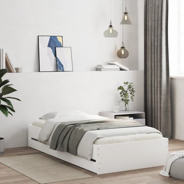 Berkfield Home Bed Frame with Drawers without Mattress White 100x200 cm - image 1
