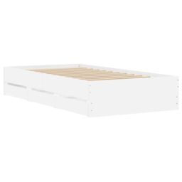 Berkfield Home Bed Frame with Drawers without Mattress White 100x200 cm - thumbnail 4