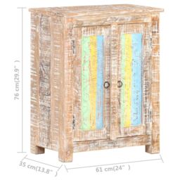 Berkfield Home Sideboard 61x35x76 cm Rough Acacia Wood - Size: 61 x 35 x 76 cm - thumbnail 6