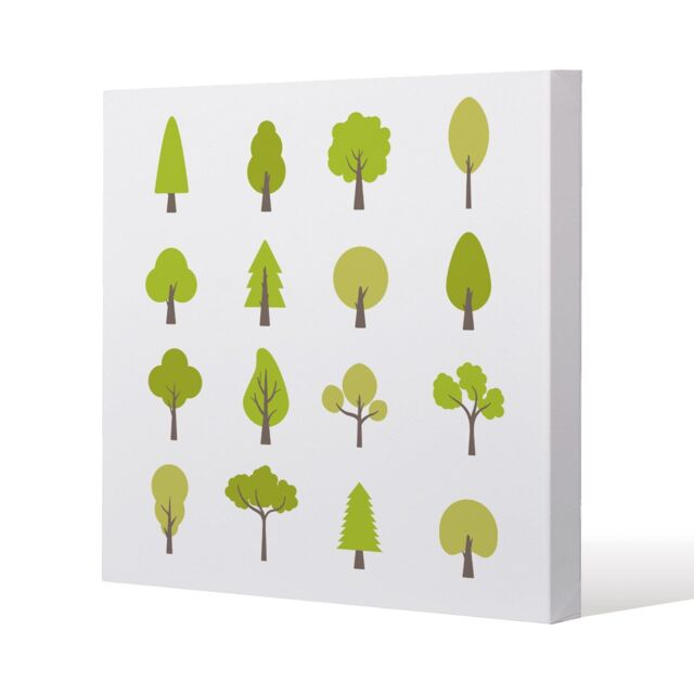Benjamin Tate Design Tree Illustrations (Canvas Print) / 77 x 77 x 4cm in Natural - Size: 77 x 77 x 4 cm - image 1