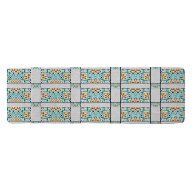 Benjamin Tate Design Colorful Seamless Textile Design Runner Rug in Natural - Size: 67 cm x 230 cm - image 1