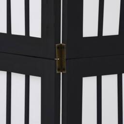 Berkfield Home Room Divider 6 Panels Black Solid Wood Paulownia - thumbnail 7