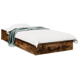 Berkfield Home Modern Bed Frame with Drawers without Mattress Smoked Oak 90x200 cm in Brown - thumbnail 3