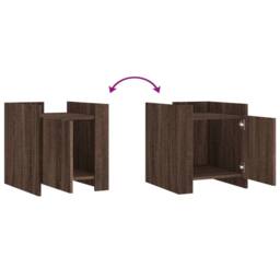 Berkfield Home Bedside Cabinet Brown Oak 45x50x50 cm Engineered Wood - Size: 45 x 50 x 50 cm - thumbnail 8