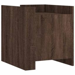 Berkfield Home Bedside Cabinet Brown Oak 45x50x50 cm Engineered Wood - Size: 45 x 50 x 50 cm - thumbnail 1