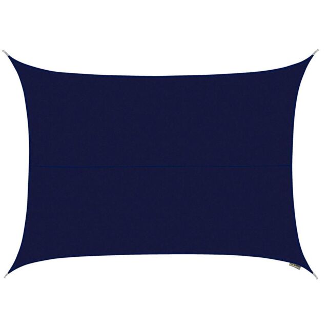 Primrose 6m x 5m Water Resistant Patio Sun Shade Sail 96.5% UV Block Free Rope in Blue