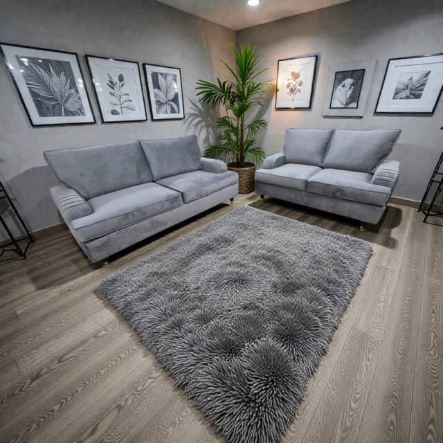 SNUG FURNITURE BIRMINGHAM LTD Parker 3+2 Grey Full Back Sofa Set - image 1
