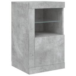 Berkfield Home Side Cabinets with LED Lights 2 pcs Concrete Grey Engineered Wood - thumbnail 6