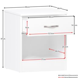 Home Discount Vida Designs 4Pc Bedroom Set 2xBedside Chest, 4 Drawer Chest, Wardrobe in White - thumbnail 5