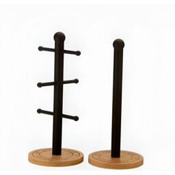 FORGEVIO Stainless Steel 6 Cup Mug Tree Stand Kitchen Paper Towel Roll in Black - thumbnail 3