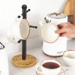 FORGEVIO Stainless Steel 6 Cup Mug Tree Stand Kitchen Paper Towel Roll in Black - thumbnail 4