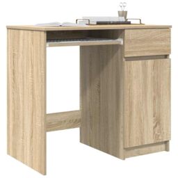Berkfield Home Desk Sonoma Oak 86x49x76 cm Engineered Wood in Brown - Size: 86 x 49 x 76 cm - thumbnail 4