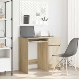 Berkfield Home Desk Sonoma Oak 86x49x76 cm Engineered Wood in Brown - Size: 86 x 49 x 76 cm - thumbnail 1