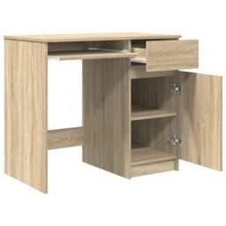 Berkfield Home Desk Sonoma Oak 86x49x76 cm Engineered Wood in Brown - Size: 86 x 49 x 76 cm - thumbnail 5